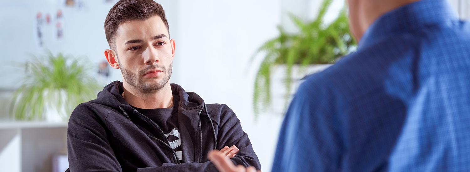 man in counselling